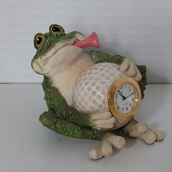 Vintage Golf Time Frog With Clock - Picture 2 of 10